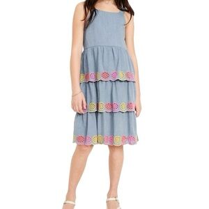 Old Navy Sleeveless Tiered Eyelet Dress for Girls Size Large